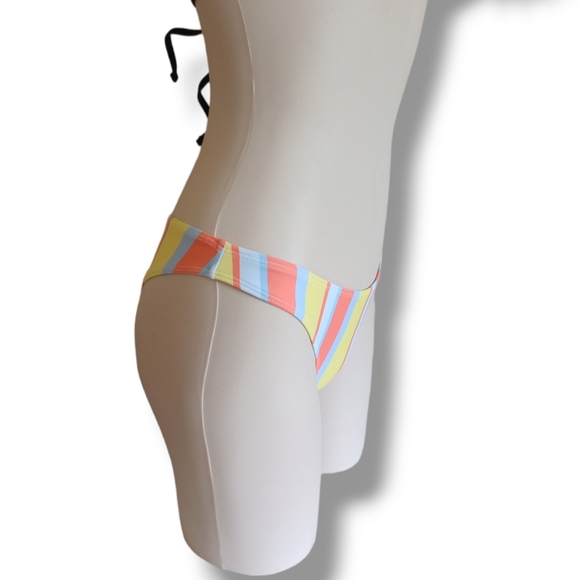 💥 Women's Multicolored Stripe High Leg Bikini Swim Bottoms - Picture 8 of 16